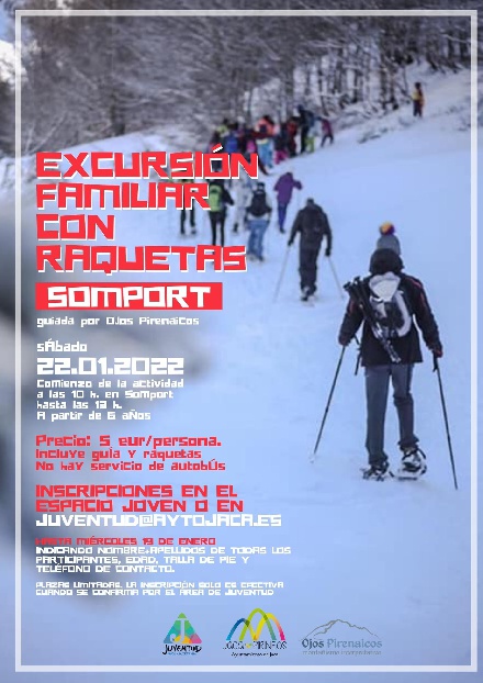 Excursi�n familiar con raquetas, en Somport