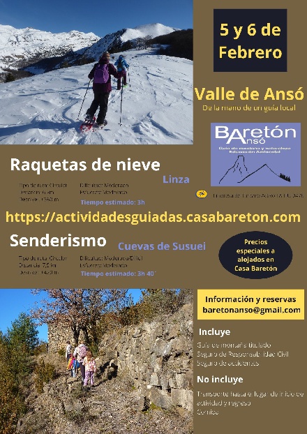 Raquetas de nieve y senderismo, en el Valle de Ans�