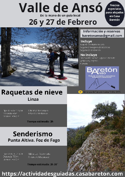 Raquetas de nieve y senderismo, en el Valle de Ans�