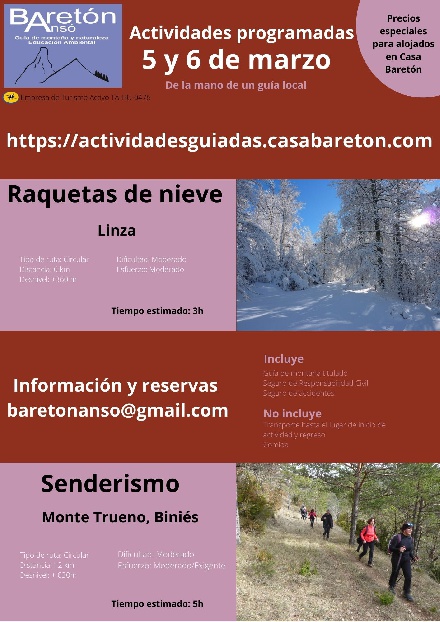 Raquetas de nieve y senderismo, en Linza y Bini�s
