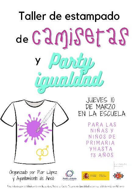 Taller de estampado de camisetas y Party Igualdad, en Ans�