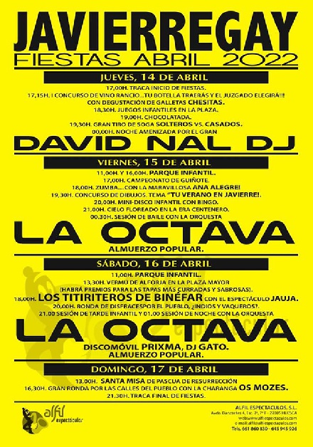 Fiestas en Javierregay