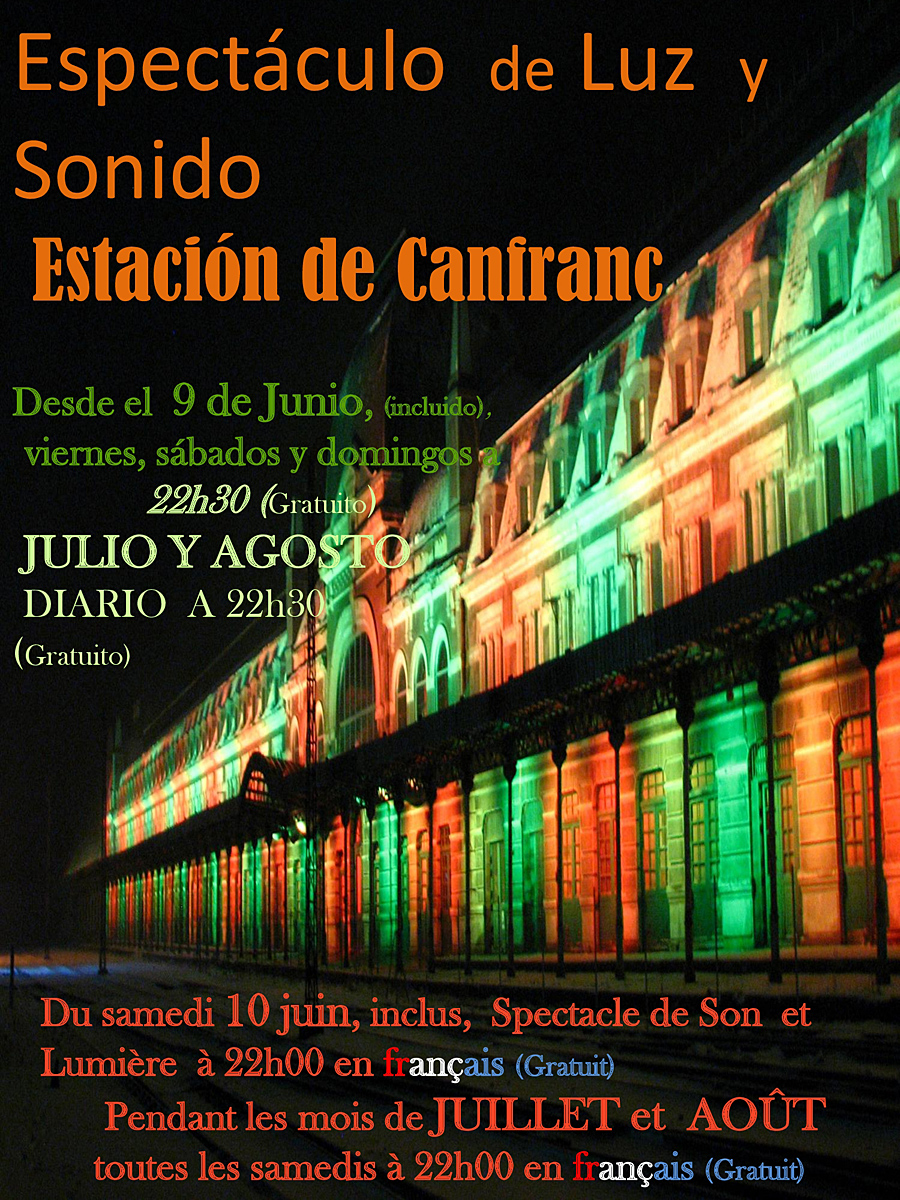 Espectculo de luz y sonido Estacin de Canfranc