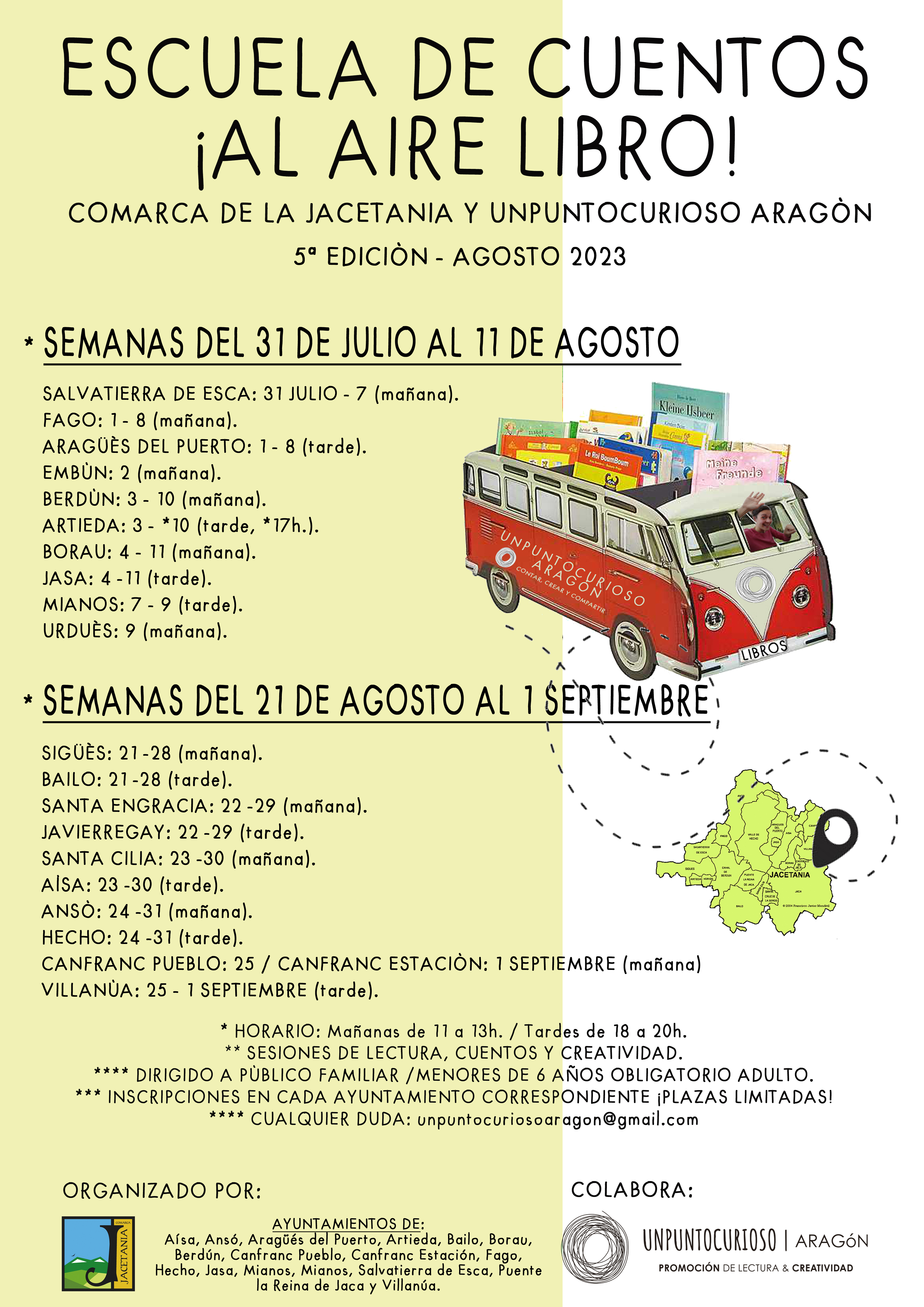 La V Escuela de Cuentos Al aire libro! llegar este verano a 21 pueblos de La Jacetania